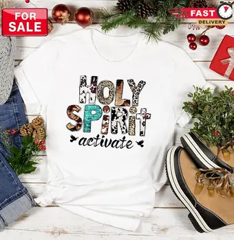 Рубашка с активацией Святого Духа, Holy Spirit Activate, Рубашка с Рождеством Христовым, Рождественские длинные рукава