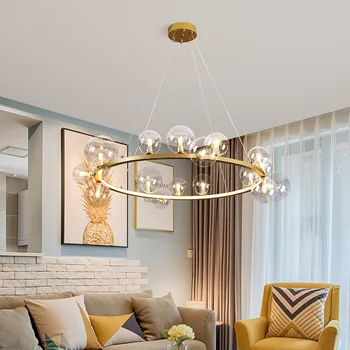 Скандинавские люстры SANDYHA, освещение для домашнего декора в современной гостиной, столовой, спальне, Персонализированные лампы Magic Bean Ring Bubble Ball